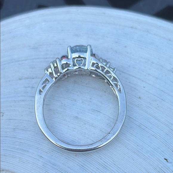 Genuine Natural 2.15 tcw Natural Blue & White Topaz Ring Sterling Silver Size 7 - Picture 7 of 14
